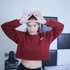 Red Alien Crop Sweater